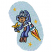 C1: Background---Azure Blue(Isacord 40 #1203)&#13;&#10;C2: Eyes---White(Isacord 40 #1002)&#13;&#10;C3: Stars---Canary(Isacord 40 #1124)&#13;&#10;C4: Rocket Shadow---Azure Blue(Isacord 40 #1203)&#13;&#10;C5: Flag & Eyes---Alexis Blue(Isacord 40 #1252)&#13;