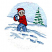 C1: Background---Oxford(Isacord 40 #1222)&#13;&#10;C2: Tree---Swiss Ivy(Isacord 40 #1079)&#13;&#10;C3: Snow & Hat Trim---White(Isacord 40 #1002)&#13;&#10;C4: Snow Shade---Wedgewood(Isacord 40 #1028)&#13;&#10;C5: Skin---Twine(Isacord 40 #1017)&#13;&#10;C6: