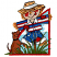 C1: Background---Aqua(Isacord 40 #1204)&#13;&#10;C2: Face---Twine(Isacord 40 #1017)&#13;&#10;C3: Hay---Candlelight(Isacord 40 #1137)&#13;&#10;C4: Hay & Hat---Autumn Leaf(Isacord 40 #1126)&#13;&#10;C5: Hay, Shading on Hat, Dog, & Pole---Nutmeg(Isacord 40 #