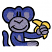 C1: Banana---Citrus(Isacord 40 #1187)&#13;&#10;C2: Petals---Amethyst Frost(Isacord 40 #1254)&#13;&#10;C3: Monkey---Blueberry(Isacord 40 #1235)&#13;&#10;C4: Outline---Black(Isacord 40 #1234)