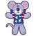 C1: Mouse---Winter Frost(Isacord 40 #1165)&#13;&#10;C2: Ears---Soft Pink(Isacord 40 #1224)&#13;&#10;C3: Stripes---Foliage Rose(Isacord 40 #1169)&#13;&#10;C4: Shirt---Nordic Blue(Isacord 40 #1076)&#13;&#10;C5: Nose & Stars---White(Isacord 40 #1002)&#13;&#1