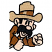 C1: Vest---Muslin(Isacord 40 #1082)&#13;&#10;C2: Skin---Shrimp Pink(Isacord 40 #1017)&#13;&#10;C3: Shirt & Hatband---Golden Grain(Isacord 40 #1126)&#13;&#10;C4: Hat---Champagne(Isacord 40 #1070)&#13;&#10;C5: Hair & Moustache---Charcoal(Isacord 40 #1234)&#