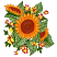 C1: Small Flowers---Citrus(Isacord 40 #1187)&#13;&#10;C2: Centers---Spice(Isacord 40 #1181)&#13;&#10;C3: Petal Tips---Poinsettia(Isacord 40 #1147)&#13;&#10;C4: Center Shading---Rust(Isacord 40 #1058)&#13;&#10;C5: Leaves---Kiwi(Isacord 40 #1104)&#13;&#10;C