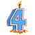 C1: Flame & Cake---Buttercup(Isacord 40 #1135)&#13;&#10;C2: Flame---Apricot(Isacord 40 #1238)&#13;&#10;C3: Number---Crystal Blue(Isacord 40 #1249)&#13;&#10;C4: Shading---Tropical Blue(Isacord 40 #1534)&#13;&#10;C5: Background---White(Isacord 40 #1002)&#13