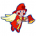 C1: Wing---Lemon Frost(Isacord 40 #1022)&#13;&#10;C2: Wing Shade & Trim---Citrus(Isacord 40 #1187)&#13;&#10;C3: Shading---Tangerine(Isacord 40 #1078)&#13;&#10;C4: Gown & Hat---Poppy(Isacord 40 #1037)&#13;&#10;C5: Skin---Hyacinth(Isacord 40 #1117)&#13;&#10