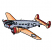 C1: Wings---Parchment(Isacord 40 #1066)&#13;&#10;C2: Wings Shading---Goldenrod(Isacord 40 #1137)&#13;&#10;C3: Fuselage---Silver(Isacord 40 #1236)&#13;&#10;C4: Fuselage Shading---Cobblestone(Isacord 40 #1219)&#13;&#10;C5: Fuselage Shading & Windows ---Char
