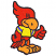 C1: Body---Poinsettia(Isacord 40 #1147)&#13;&#10;C2: Legs---Red Pepper(Isacord 40 #1078)&#13;&#10;C3: Shirt---Yellow Bird(Isacord 40 #1124)&#13;&#10;C4: Beak & Feet---Apricot(Isacord 40 #1238)&#13;&#10;C5: Stripes---Nordic Blue(Isacord 40 #1076)&#13;&#10;