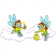 C1: Cloud---Pearl / Iridescent(Yenmet/ Isamet #7021)&#13;&#10;C2: Wings---Pearl / Iridescent(Yenmet/ Isamet #7021)&#13;&#10;C3: Skin---Meringue(Isacord 40 #1017)&#13;&#10;C4: Shirts & Pots---Canary(Isacord 40 #1124)&#13;&#10;C5: Cloud Edge & Shoes---Laven