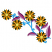 C1: Stem---Crystal Blue(Isacord 40 #1249)&#13;&#10;C2: Leaves---Frosted Plum(Isacord 40 #1080)&#13;&#10;C3: Leaves---Plum(Isacord 40 #1033)&#13;&#10;C4: Bottom Petals---Golden Brown(Isacord 40 #1173)&#13;&#10;C5: Top Petals---Liberty Gold(Isacord 40 #1025