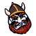 C1: Beard & Eyebrows---Spice(Isacord 40 #1181)&#13;&#10;C2: Beard & Eyebrows Highlights---Honey Gold(Isacord 40 #1025)&#13;&#10;C3: Ball & Eyes---White(Isacord 40 #1002)&#13;&#10;C4: Helmet---Pine Bark(Isacord 40 #1170)&#13;&#10;C5: Horns---Vanilla(Isacor