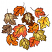 C1: Leaves---Ginger(Isacord 40 #1159)&#13;&#10;C2: Leaf Centers---Lemon(Isacord 40 #1167)&#13;&#10;C3: Leaves---Flamingo(Isacord 40 #1020)&#13;&#10;C4: Leaf Center---Bright Yellow(Isacord 40 #1124)&#13;&#10;C5: Leaves---Pumpkin(Isacord 40 #1168)&#13;&#10;
