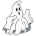 C1: Ghost---White(Isacord 40 #1002)&#13;&#10;C2: Ghost Shading & Outlines---Cobblestone(Isacord 40 #1219)&#13;&#10;C3: Eyes & Mouth---Black(Isacord 40 #1234)