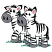 C1: Ears---Heather Pink(Isacord 40 #1117)&#13;&#10;C2: Hooves & Muzzles---Cobblestone(Isacord 40 #1219)&#13;&#10;C3: Zebras---White(Isacord 40 #1002)&#13;&#10;C4: Stripes, Eyes, Manes, Tails, & Outlines---Black(Isacord 40 #1234)&#13;&#10;C5: Grass---Swiss