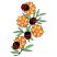 C1: Leaves---Bright Mint(Isacord 40 #1510)&#13;&#10;C2: Stem---Lima Bean(Isacord 40 #1177)&#13;&#10;C3: Flower Petals & Centers---Corsage(Isacord 40 #1016)&#13;&#10;C4: Flower Petals---Canary(Isacord 40 #1124)&#13;&#10;C5: Outlines---Blossom(Isacord 40 #1