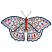 C1: Wings & Stripes---White(Isacord 40 #1002)&#13;&#10;C2: Wings Stripes, Fading & Antennas---Lake Blue(Isacord 40 #1030)&#13;&#10;C3: Wing Detail---Amethyst Frost(Isacord 40 #1254)&#13;&#10;C4: Wings Outlines---Nordic Blue(Isacord 40 #1076)&#13;&#10;C5: