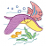C1: Water Lines---Aqua(Isacord 40 #1204)&#13;&#10;C2: Bubbles---White(Isacord 40 #1002)&#13;&#10;C3: Bubbles Outlines---Reef Blue(Isacord 40 #1196)&#13;&#10;C4: Fish---Pink Tulip(Isacord 40 #1115)&#13;&#10;C5: Fish Stripes---Island Waters(Isacord 40 #1045