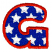 C1: Letter---Sapphire(Isacord 40 #1535)&#13;&#10;C2: Stars---White(Isacord 40 #1002)&#13;&#10;C3: Letter Outlines---Poinsettia(Isacord 40 #1147)