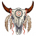 C1: Inside Skull---Cobblestone(Isacord 40 #1219)&#13;&#10;C2: Inside Skull Shading---Dark Pewter(Isacord 40 #1220)&#13;&#10;C3: Feathers---Eggshell(Isacord 40 #1071)&#13;&#10;C4: Feather Dark Shading---Pecan(Isacord 40 #1128)&#13;&#10;C5: Feather Light Sh