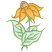 C1: Leaves---Spanish Moss(Isacord 40 #1063)&#13;&#10;C2: Leaf Outlines---Kiwi(Isacord 40 #1104)&#13;&#10;C3: Flower Center---Rattan(Isacord 40 #1149)&#13;&#10;C4: Flower---Buttercup(Isacord 40 #1135)&#13;&#10;C5: Flower Fade---Toast(Isacord 40 #1238)&#13;