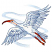 C1: Background---Ice Cap(Isacord 40 #1074)&#13;&#10;C2: Ibis---White(Isacord 40 #1002)&#13;&#10;C3: Ibis Feathers---Eggshell(Isacord 40 #1071)&#13;&#10;C4: Dark Shading---Winter Sky(Isacord 40 #1165)&#13;&#10;C5: Ibis Outlines---Ocean Blue(Isacord 40 #117