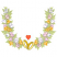 C1: Wreath---Jalapeno(Isacord 40 #1104)&#13;&#10;C2: Band Shading---Light Brass(Isacord 40 #1067)&#13;&#10;C3: Bands---Daffodil(Isacord 40 #1135)&#13;&#10;C4: Band Outlines---Army Drab(Isacord 40 #1209)&#13;&#10;C5: Heart---Melon(Isacord 40 #1259)&#13;&#1