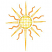 C1: Sun---Sunrise (variegated)(YLI Variations #)&#13;&#10;C2: Sun Outlines---Gold Metallic(Yenmet/ Isamet #7005)&#13;&#10;C3: Light Sun Rays---Bright Yellow(Isacord 40 #1124)&#13;&#10;C4: Dark Sun Rays---Honey Gold(Isacord 40 #1025)