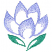 C1: Flower---Blue Dawn(Isacord 40 #1254)&#13;&#10;C2: Leaves---Trellis Green(Isacord 40 #1503)