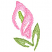C1: Flower Stamen---Apple Green(Isacord 40 #1510)&#13;&#10;C2: Flower---Azalea Pink(Isacord 40 #1224)&#13;&#10;C3: Leaves---Kiwi(Isacord 40 #1104)