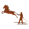 JUMPING HORSE & TRAINER