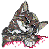 CROSS STITCH SLEEPING KITTEN