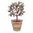 LEAVES AND OLIVES FLOWER POT